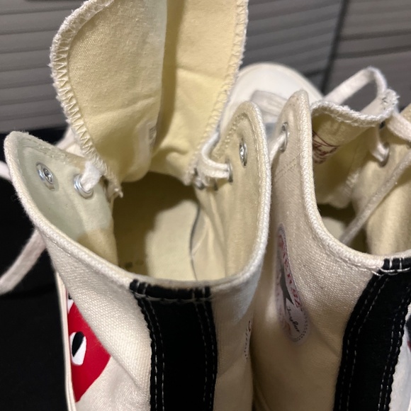 Converse Chuck Taylor Hi x CDG Comme Des Garçons Play White (150205C) Unisex - Picture 9 of 13